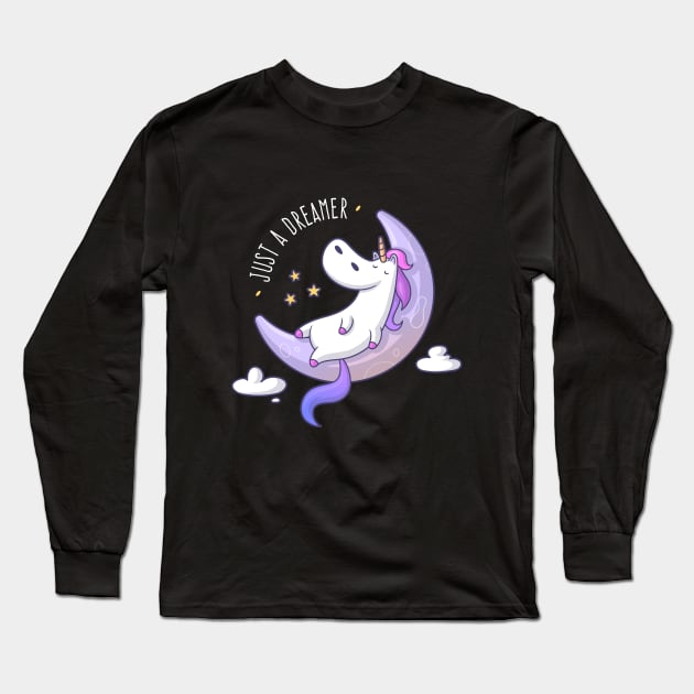 Just a Dreamer - Dreamy Unicorn Long Sleeve T-Shirt by zoljo